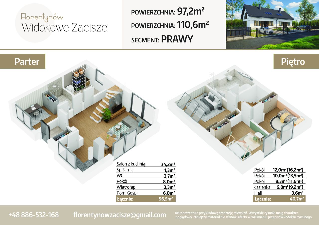 bliźniak, 5 pokoi Florentynów, Florentynów. Zdjęcie 7
