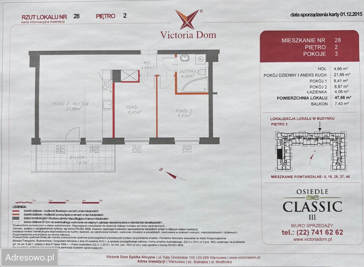 Mieszkanie 3-pokojowe Warszawa Białołęka, ul. Modlińska. Zdjęcie 7