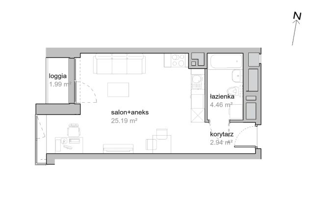 Mieszkanie 1-pokojowe Wrocław Tarnogaj, ul. Piękna. Zdjęcie 7
