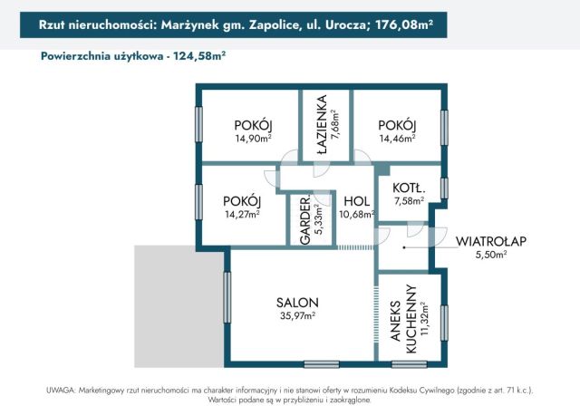 dom wolnostojący, 4 pokoje Marżynek, ul. Urocza. Zdjęcie 1
