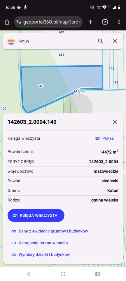 Działka rolna Chlewiska