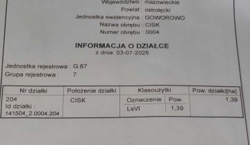 Działka leśna Cisk
