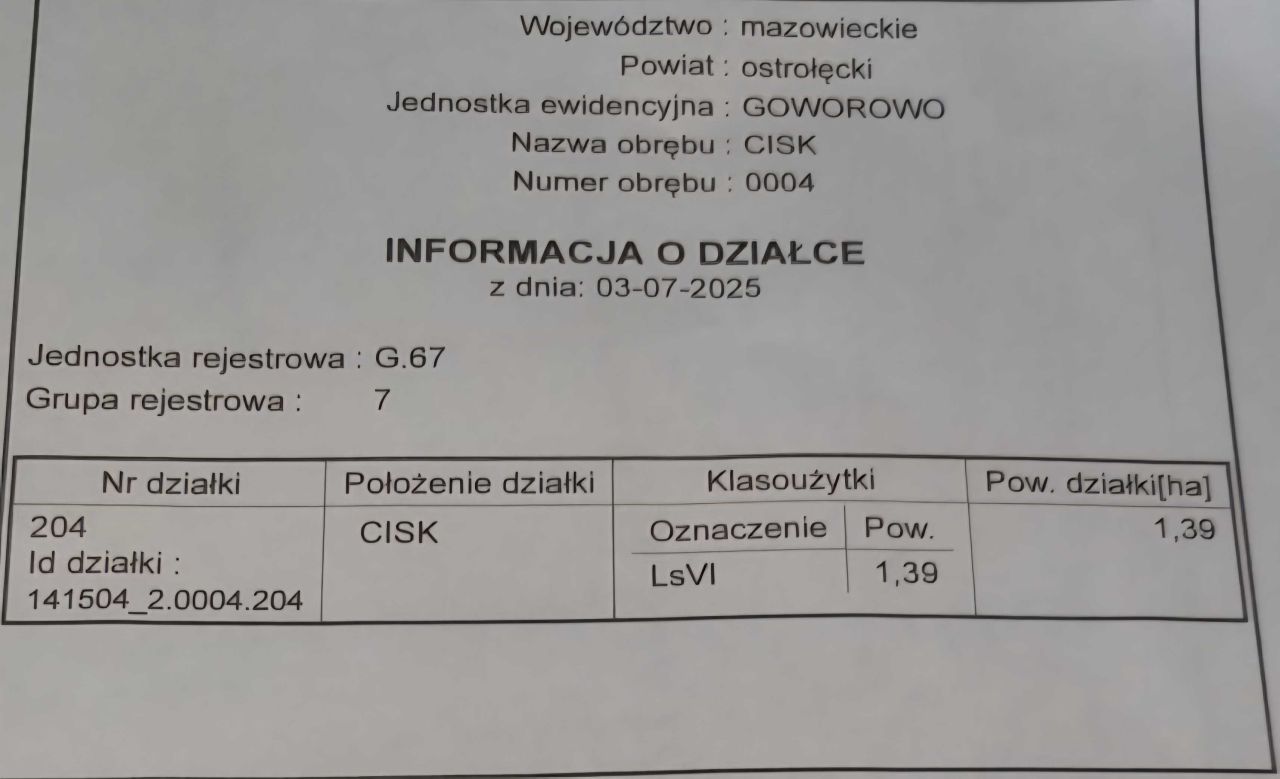 Działka leśna Cisk. Zdjęcie 2