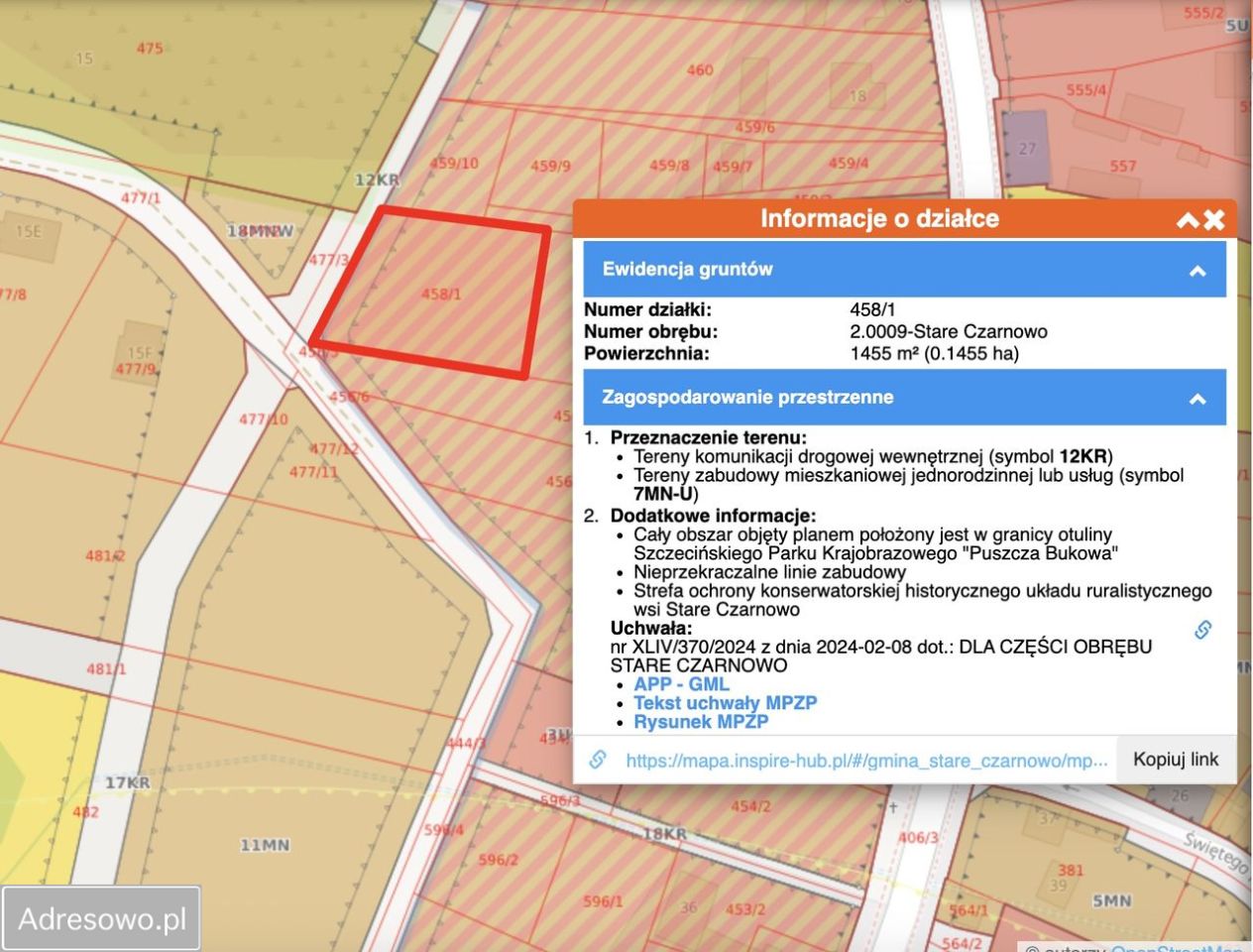 Działka budowlana Stare Czarnowo, ul. Polna. Zdjęcie 12