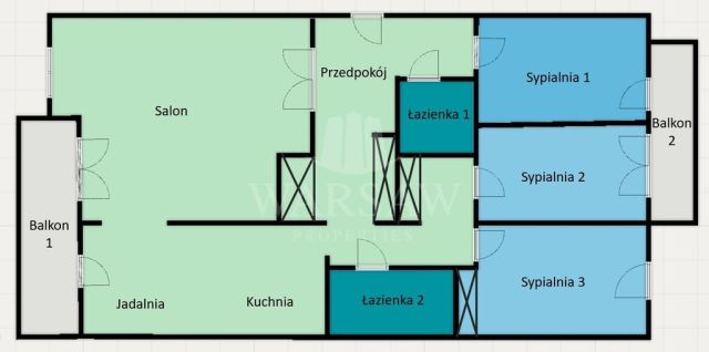Mieszkanie 4-pokojowe Warszawa Mokotów, ul. Bobrowiecka. Zdjęcie 2