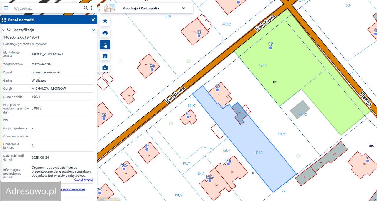 Działka budowlana Michałów-Reginów, ul. Kwiatowa. Zdjęcie 4