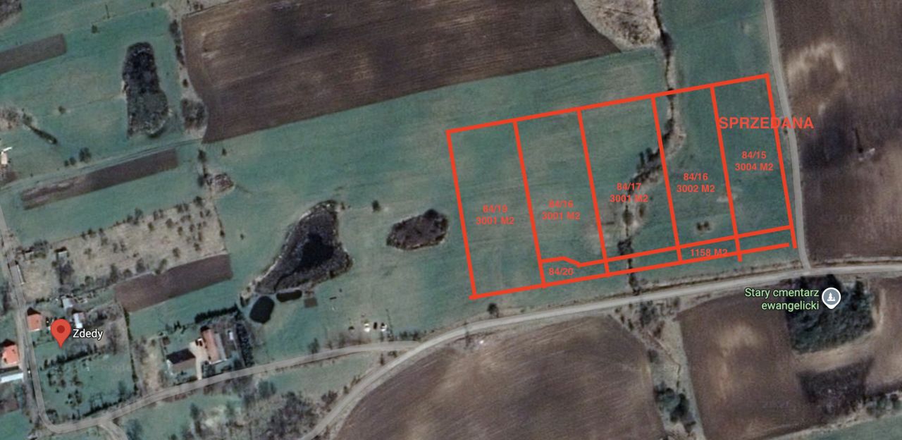 Działka budowlana Zdedy. Zdjęcie 1