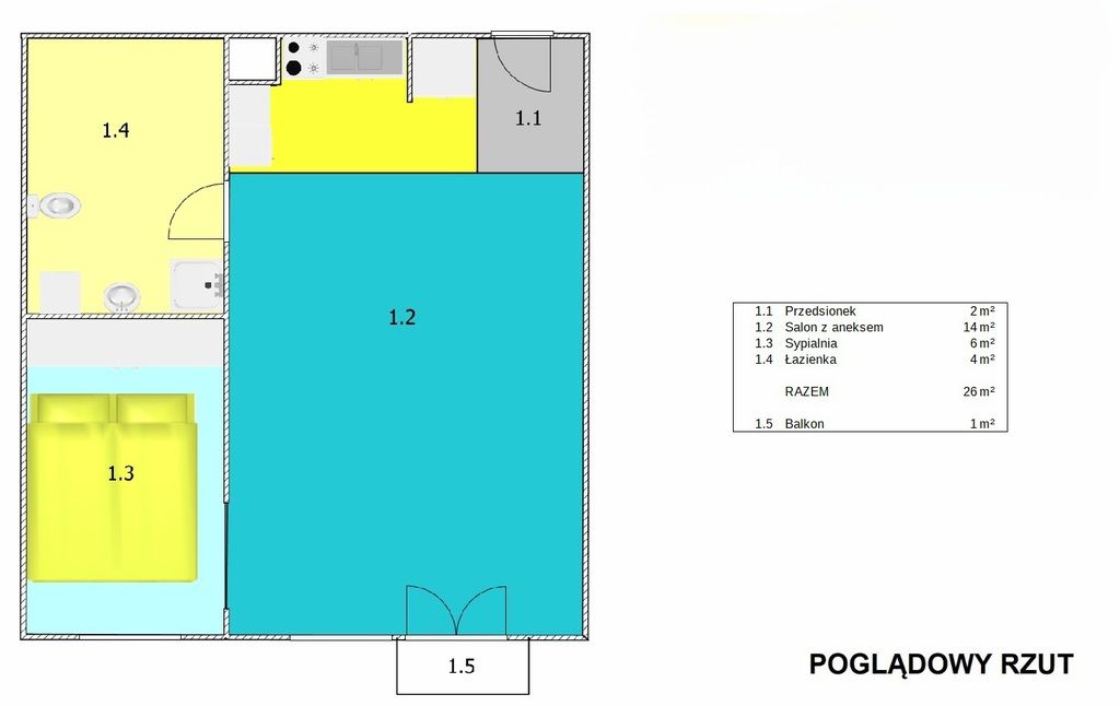 Mieszkanie 2-pokojowe Wrocław Grabiszyn. Zdjęcie 7