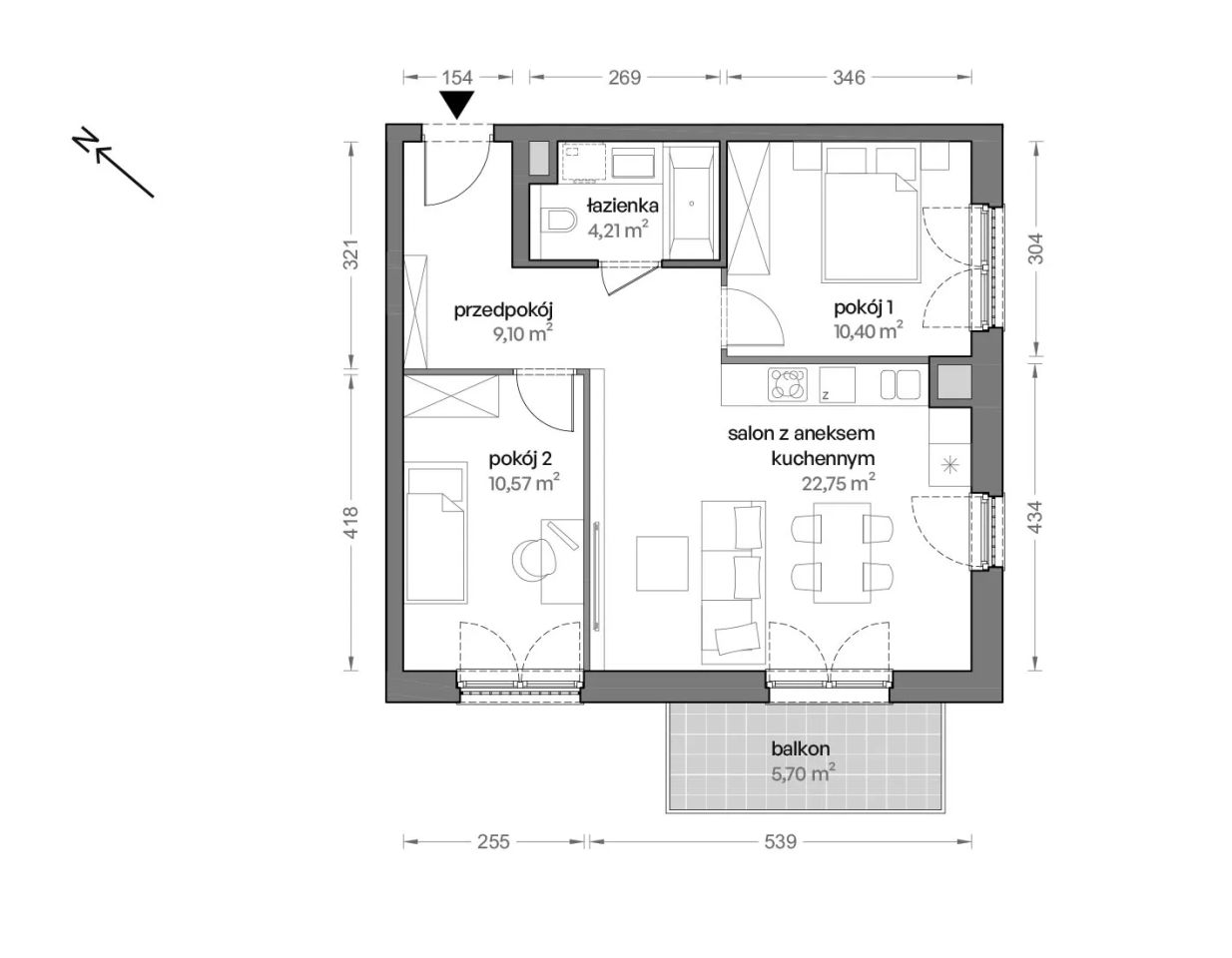 Mieszkanie 3-pokojowe Katowice Brynów, ul. Ceglana. Zdjęcie 7