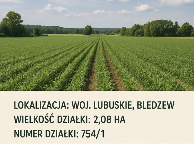 Działka rolna Bledzew. Zdjęcie 1