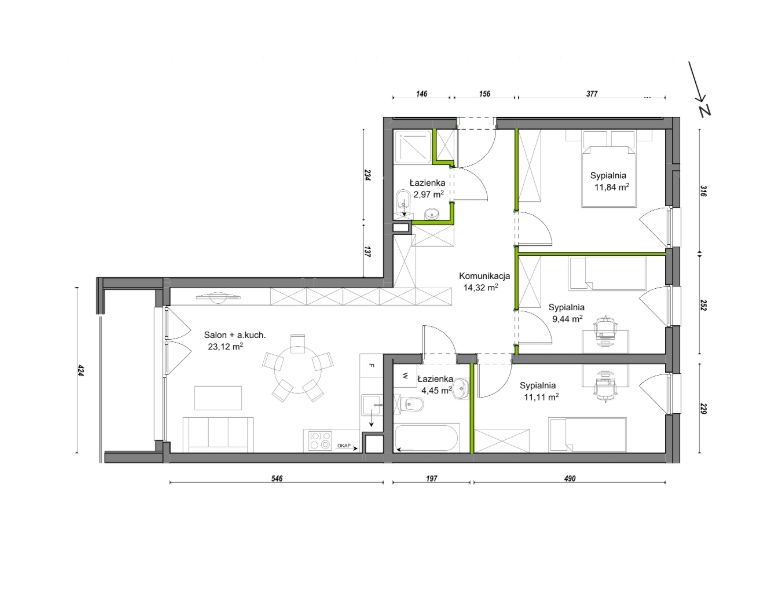 Mieszkanie 4-pokojowe Wrocław Ołtaszyn, ul. Orawska. Zdjęcie 8