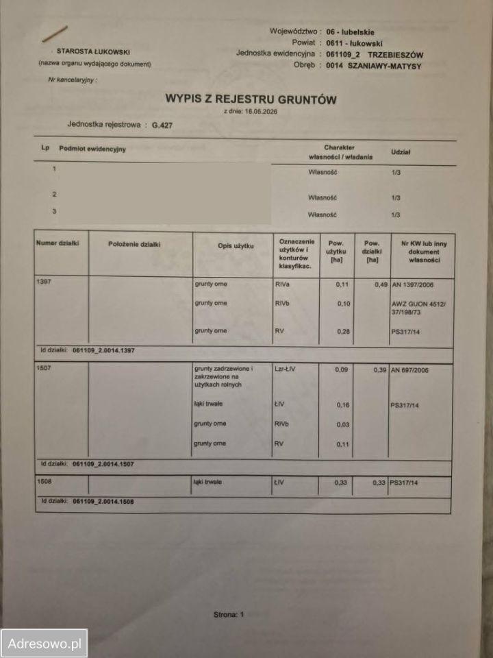 Działka rolna Szaniawy-Poniaty. Zdjęcie 3
