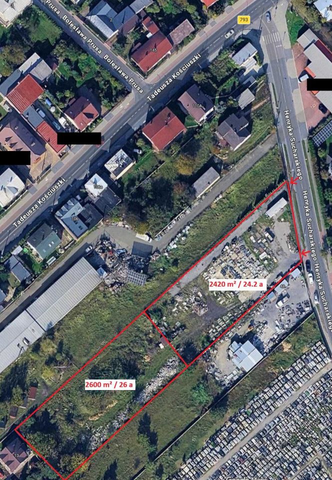 Działka inwestycyjna Myszków Centrum, ul. Majora Sucharskiego. Zdjęcie 2