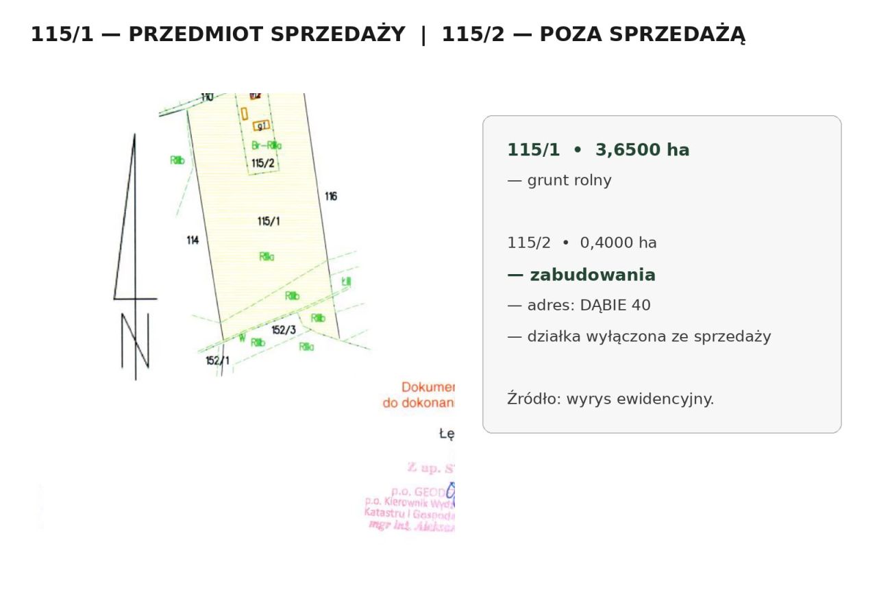 Działka rolno-budowlana Dąbie. Zdjęcie 4