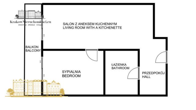 Mieszkanie 2-pokojowe Kraków Krowodrza, al. Kijowska. Zdjęcie 12