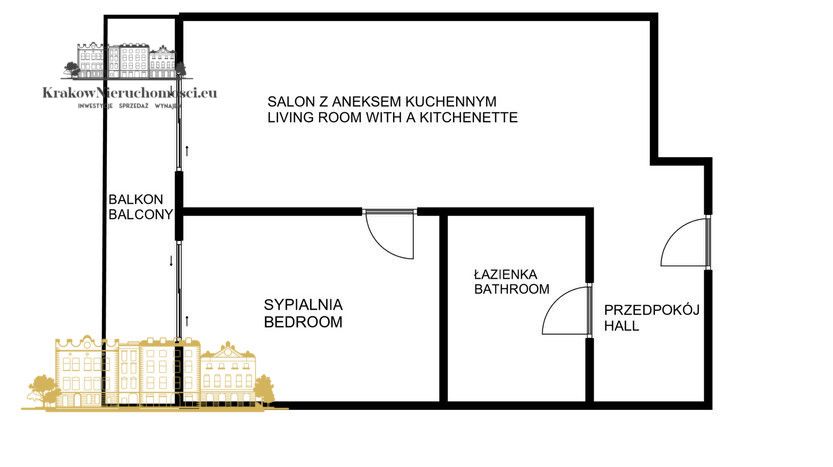 Mieszkanie 2-pokojowe Kraków Krowodrza, al. Kijowska. Zdjęcie 12