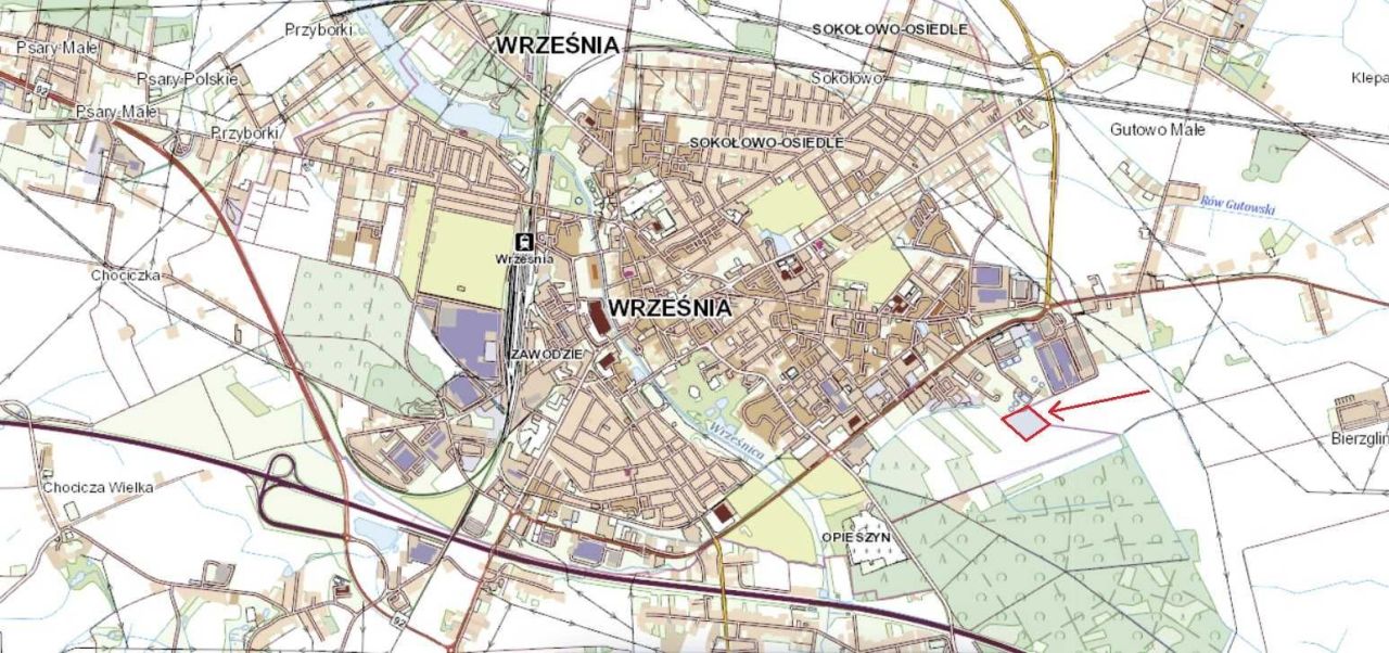 Działka inwestycyjna Września