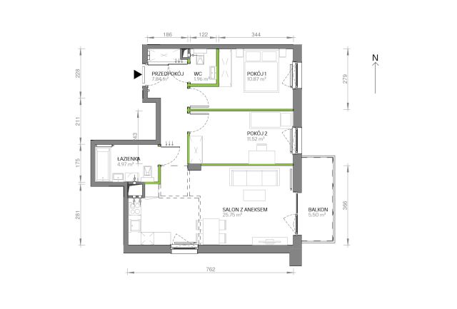 Mieszkanie 3-pokojowe Gdańsk Chełm, ul. Ptasia. Zdjęcie 7
