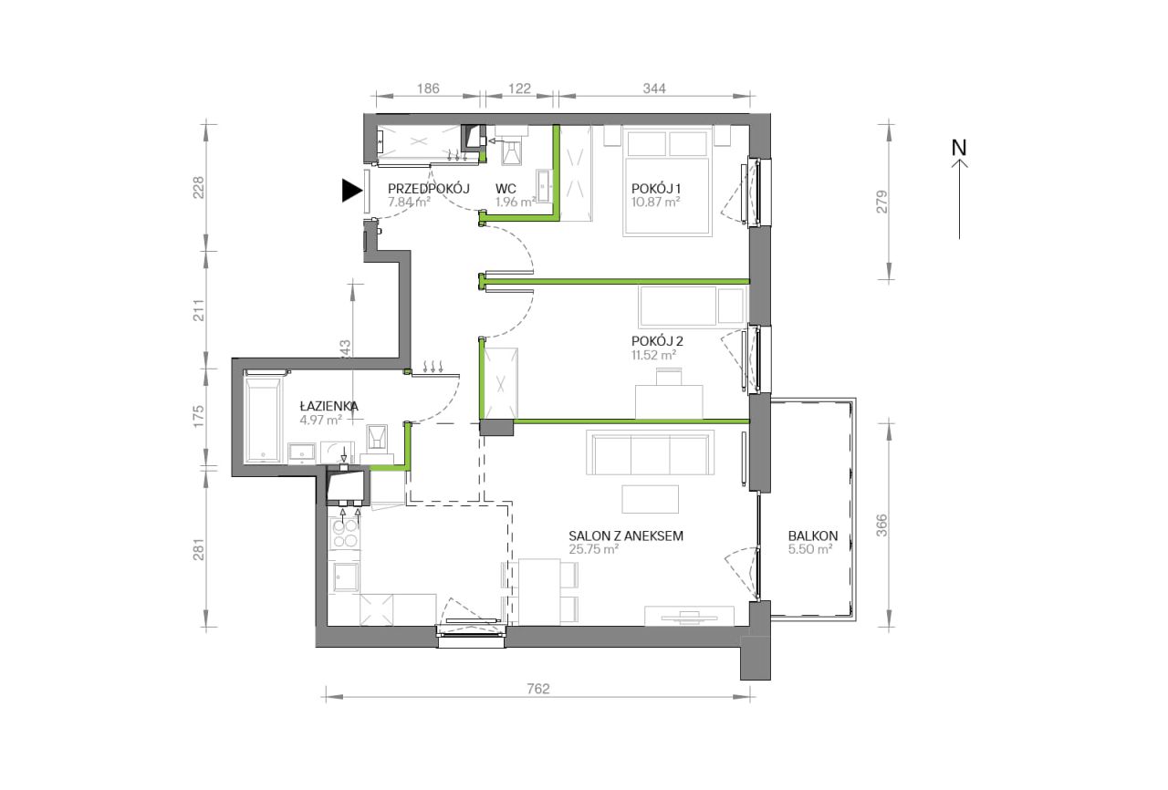 Mieszkanie 3-pokojowe Gdańsk Chełm, ul. Ptasia. Zdjęcie 7