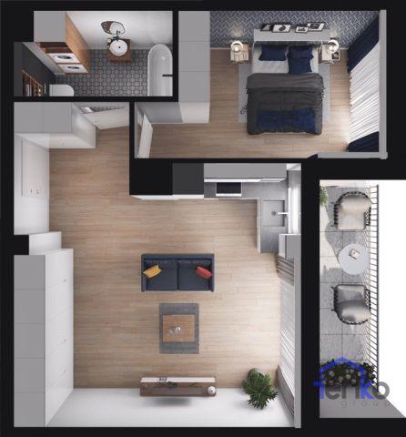 Mieszkanie 2-pokojowe Warszawa Wilanów, ul. Jerzego Holzera. Zdjęcie 4