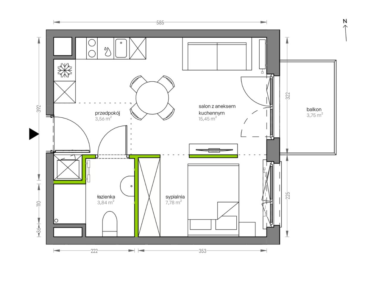 Mieszkanie 2-pokojowe Kraków Płaszów, ul. Myśliwska. Zdjęcie 25
