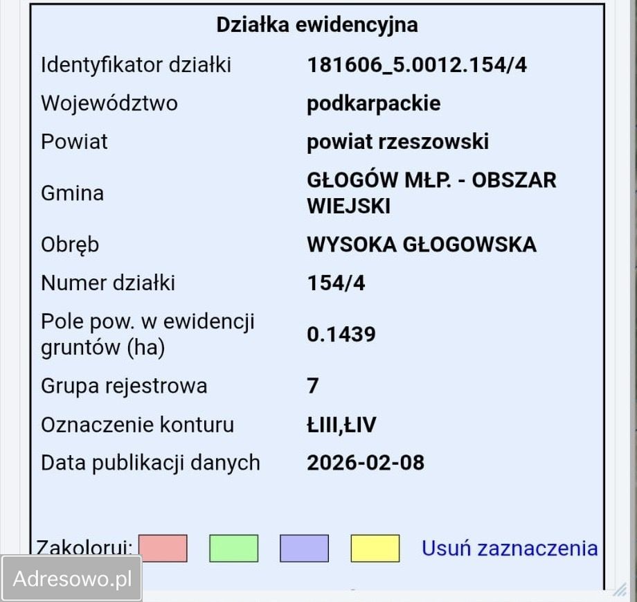 Działka budowlana Wysoka Głogowska, ul. Polna. Zdjęcie 5
