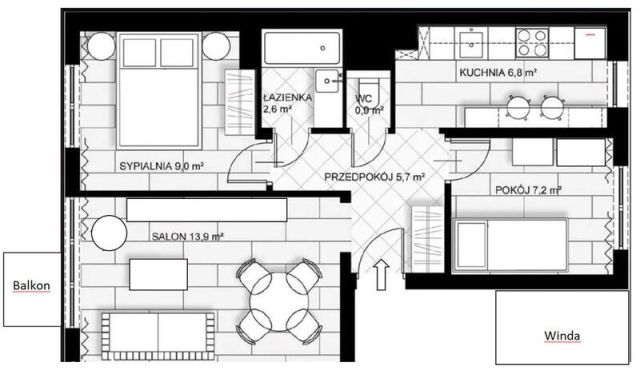 Mieszkanie 3-pokojowe Kraków Krowodrza, ul. Opolska. Zdjęcie 9