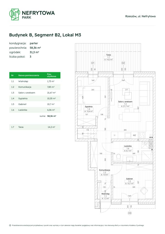 Mieszkanie 3-pokojowe Rzeszów Załęże, ul. Nefrytowa. Zdjęcie 21