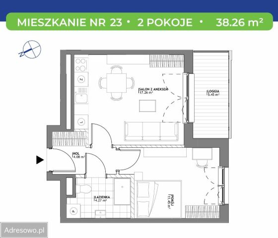 Mieszkanie 2-pokojowe Warszawa Mokotów. Zdjęcie 9