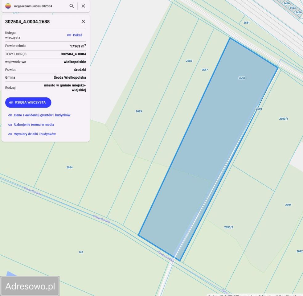 Działka budowlana Środa Wielkopolska, ul. Łąkowa. Zdjęcie 1