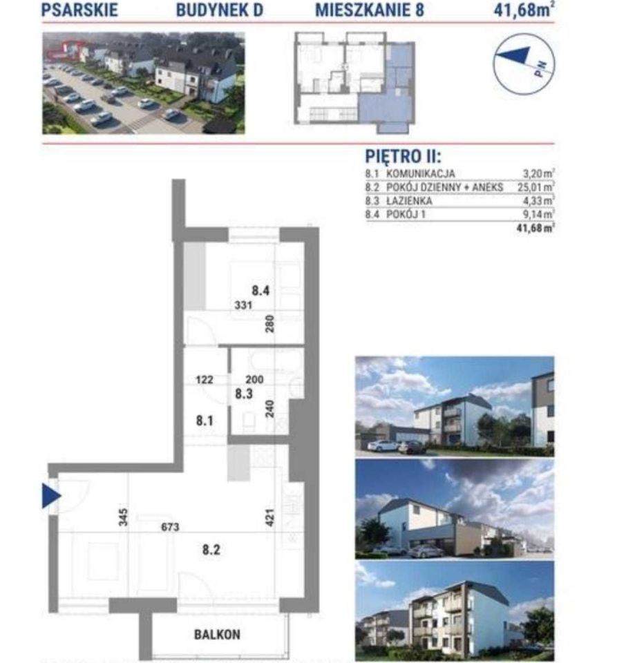 Mieszkanie 2-pokojowe Psarskie. Zdjęcie 8