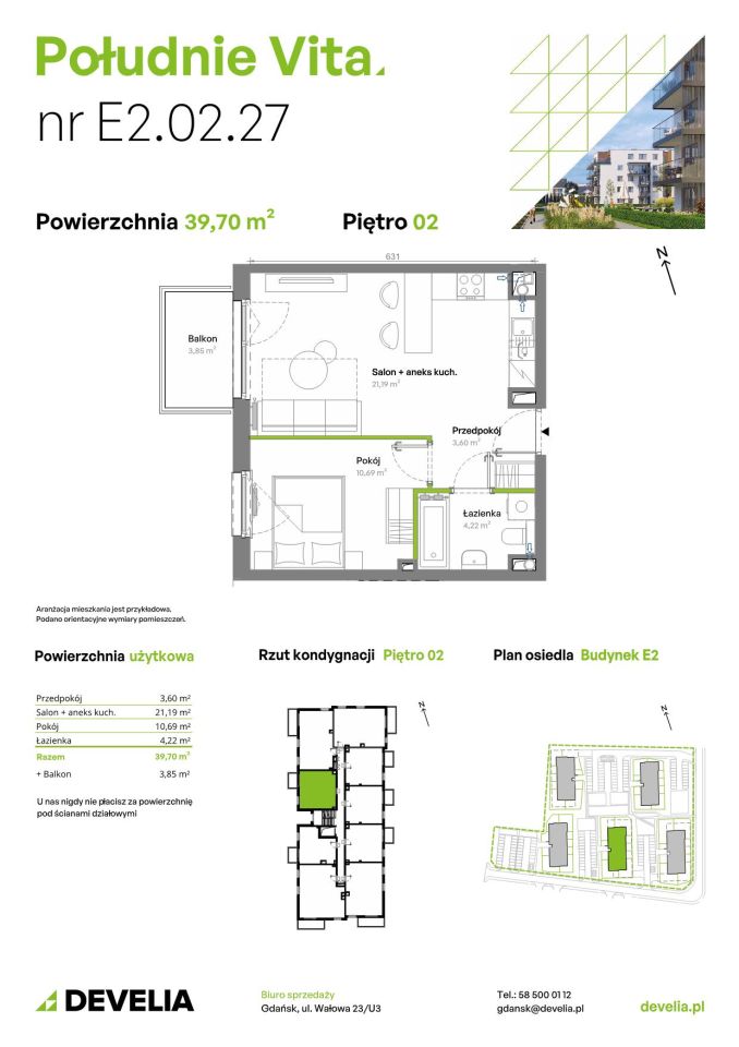 Mieszkanie 2-pokojowe Gdańsk Orunia Górna, ul. Kazimierza Wielkiego. Zdjęcie 7