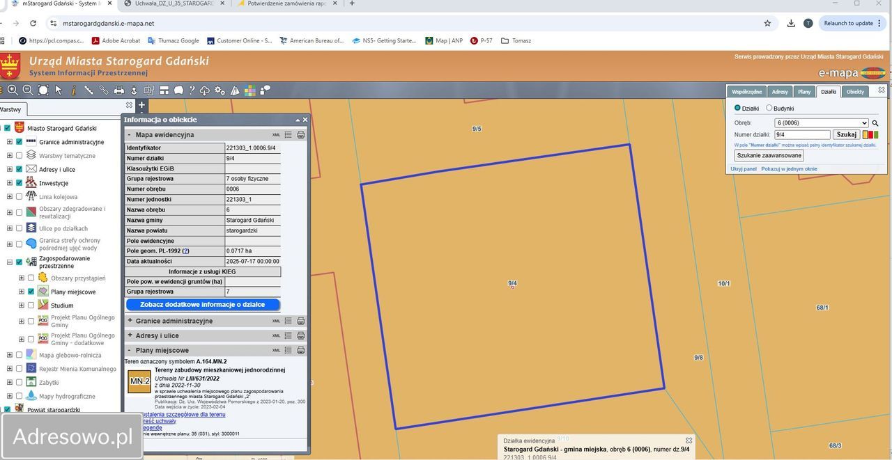 Działka budowlana Starogard Gdański, ul. dr. Floriana Ceynowy. Zdjęcie 9