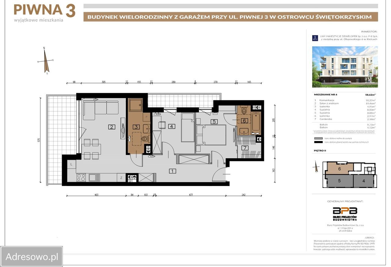 Mieszkanie 3-pokojowe Ostrowiec Świętokrzyski, ul. Piwna. Zdjęcie 12