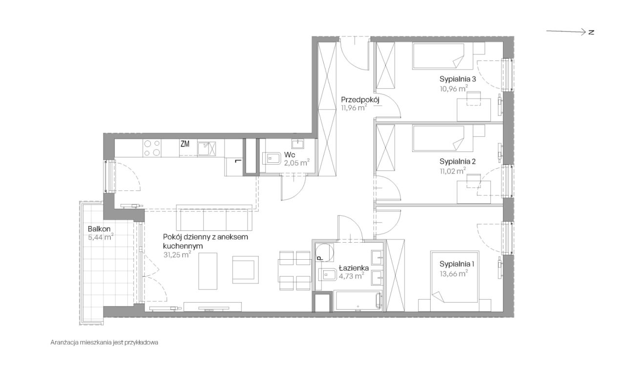 Mieszkanie 4-pokojowe Kraków Czyżyny, ul. Romana Ciesielskiego. Zdjęcie 14