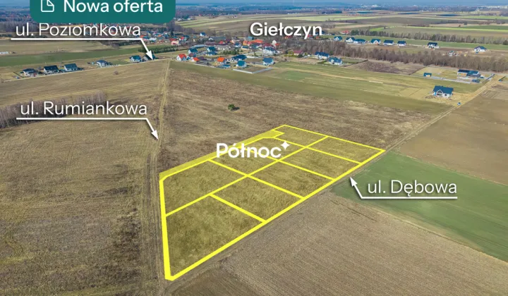 Działka budowlana Giełczyn, ul. Dębowa