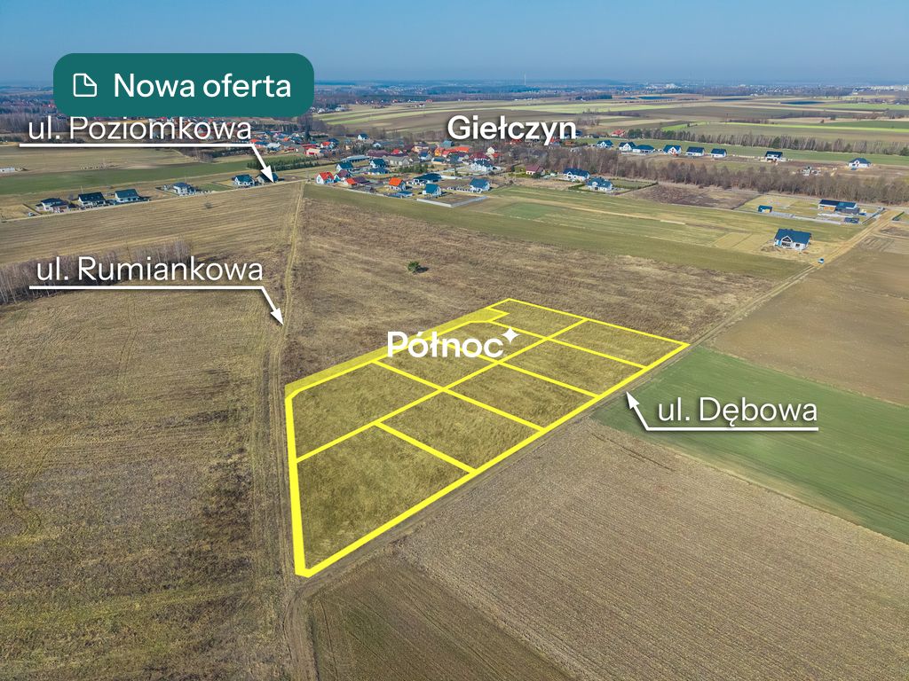 Działka budowlana Giełczyn, ul. Dębowa. Zdjęcie 1