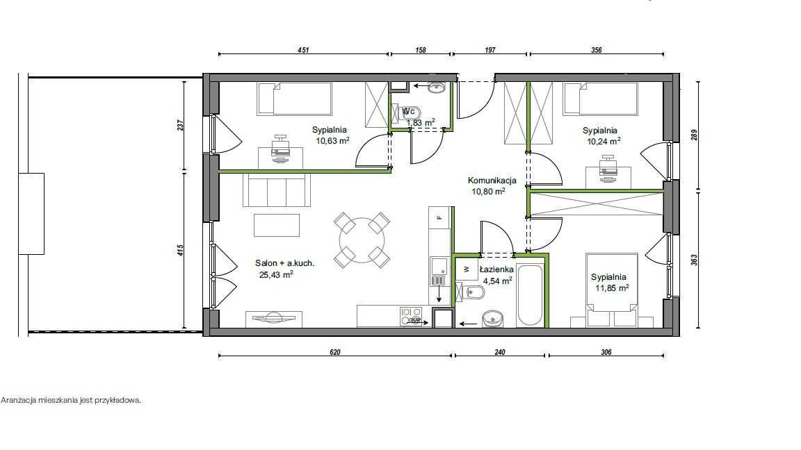 Mieszkanie 4-pokojowe Wrocław Krzyki. Zdjęcie 5