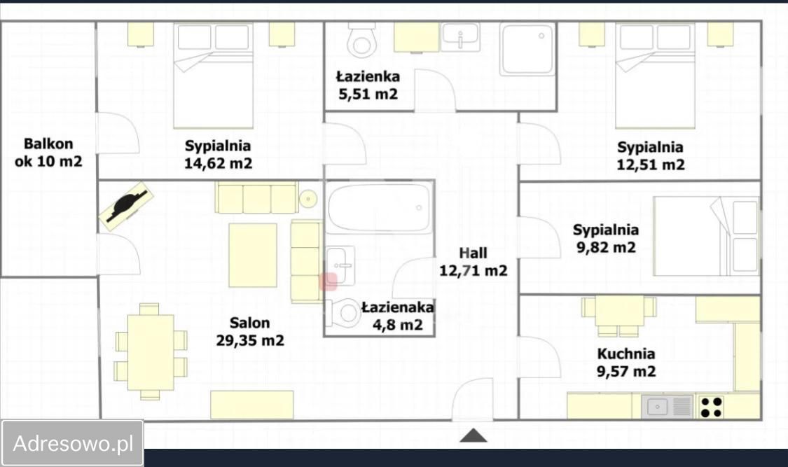 Mieszkanie 4-pokojowe Warszawa Ursynów, ul. Franciszka Marii Lanciego. Zdjęcie 5