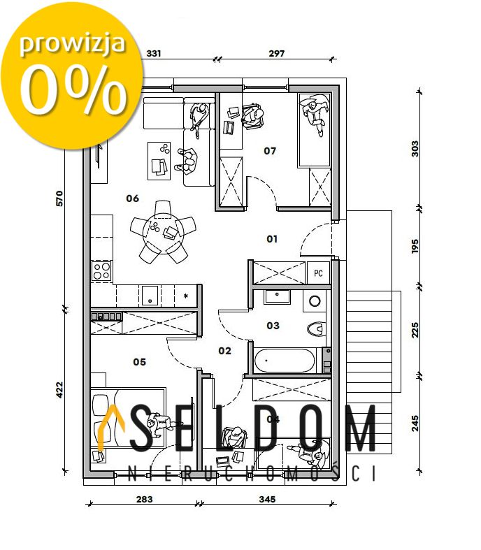 Mieszkanie 4-pokojowe Polska Nowa Wieś, ul. Szeroka. Zdjęcie 5
