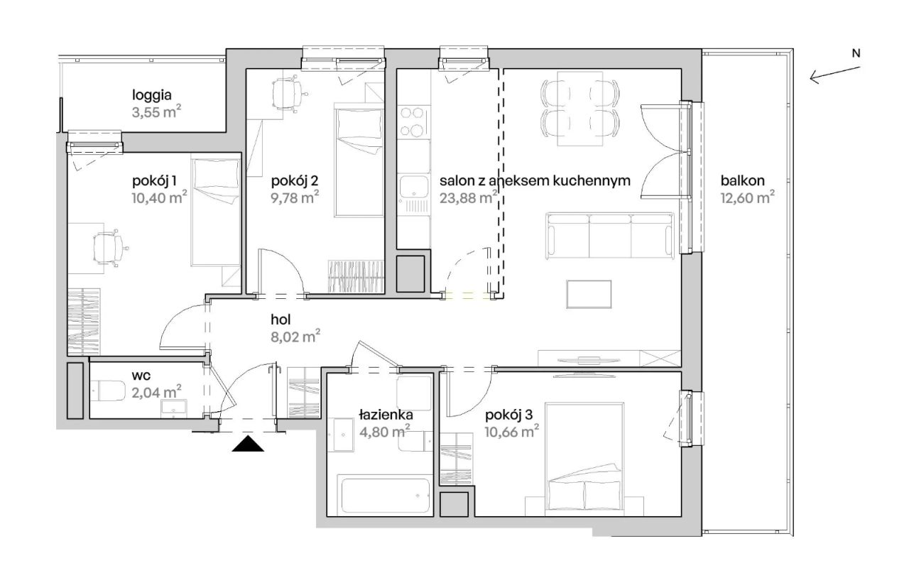 Mieszkanie 4-pokojowe Poznań Starołęka, ul. Unii Lubelskiej. Zdjęcie 7