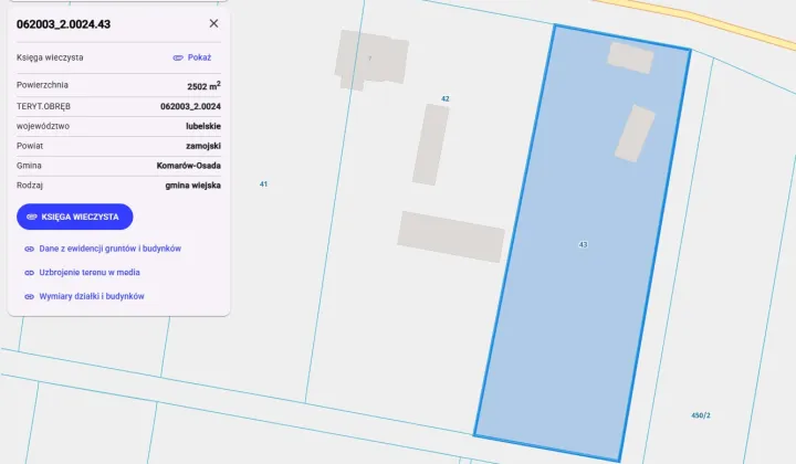 Działka siedliskowa Wolica Śniatycka