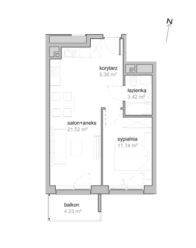Mieszkanie 2-pokojowe Wrocław Tarnogaj, ul. Piękna. Zdjęcie 7