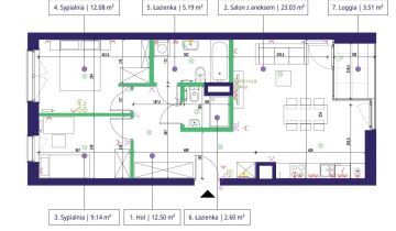 Mieszkanie 3-pokojowe Warszawa Ursynów, ul. Cybernetyki