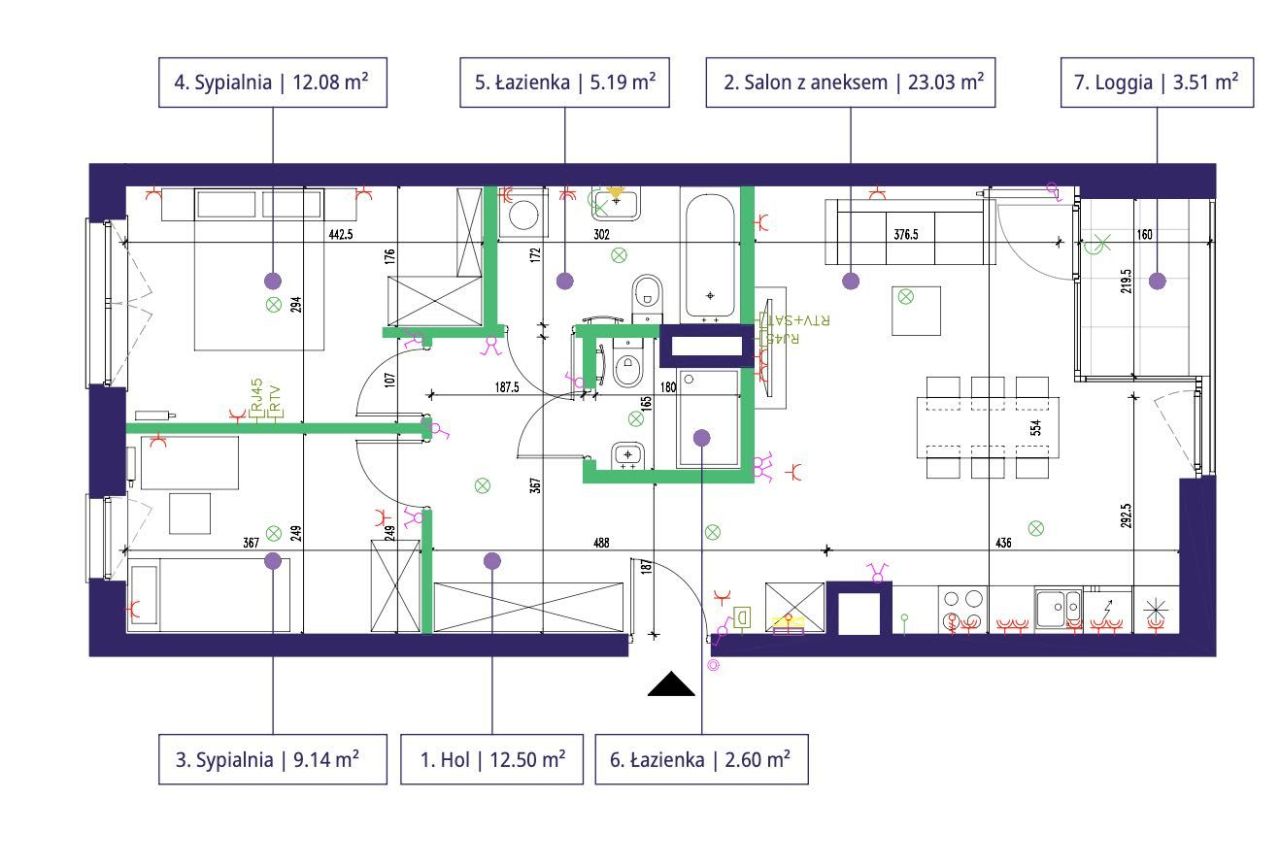 Mieszkanie 3-pokojowe Warszawa Ursynów, ul. Cybernetyki. Zdjęcie 4