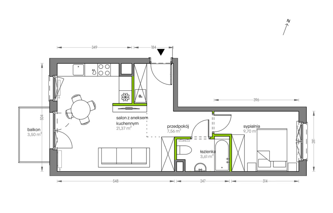 Mieszkanie 2-pokojowe Kraków Płaszów, ul. Myśliwska. Zdjęcie 25