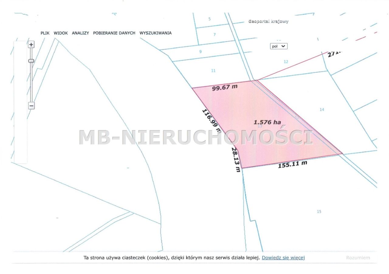Działka rolna Nowosiedliny. Zdjęcie 9