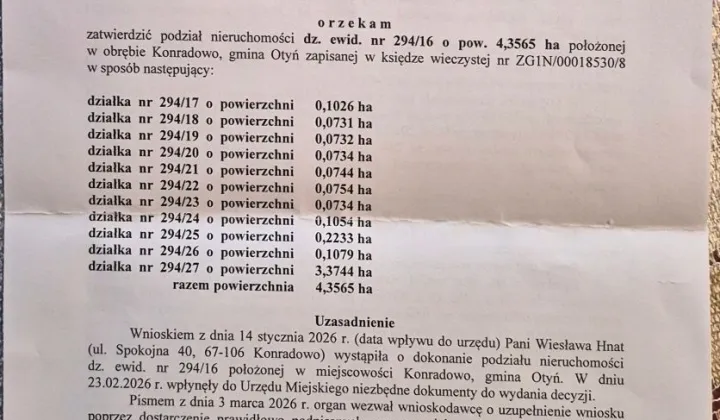 Działka budowlana Konradowo