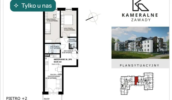Mieszkanie 3-pokojowe Białystok Zawady, ul. św. Krzysztofa