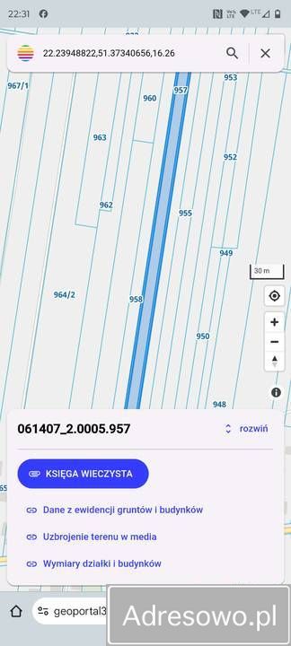 Działka rolna Łany